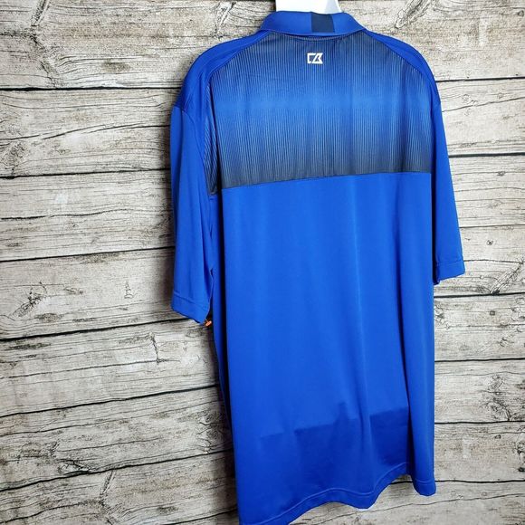 Cutter & Buck CB DryTec Blue Polo Shirt Moisture Wicking Short Sleeves Sz 2XT - Picture 3 of 10